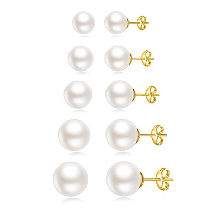 5 Pairs Pearl Earrings
