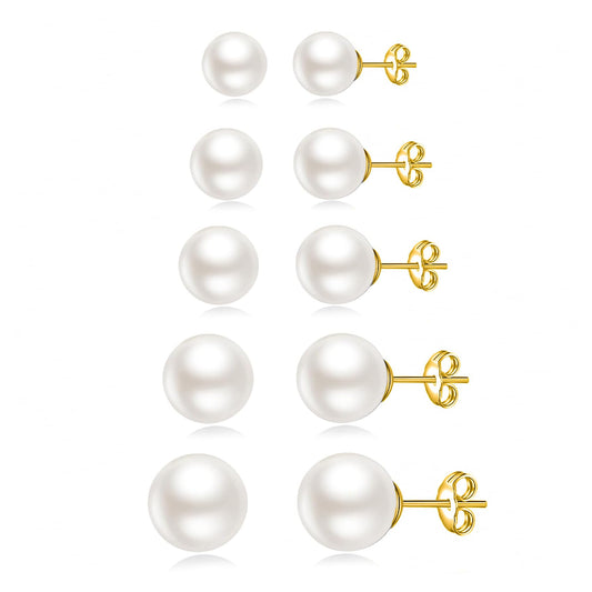 5 Pairs Pearl Earrings