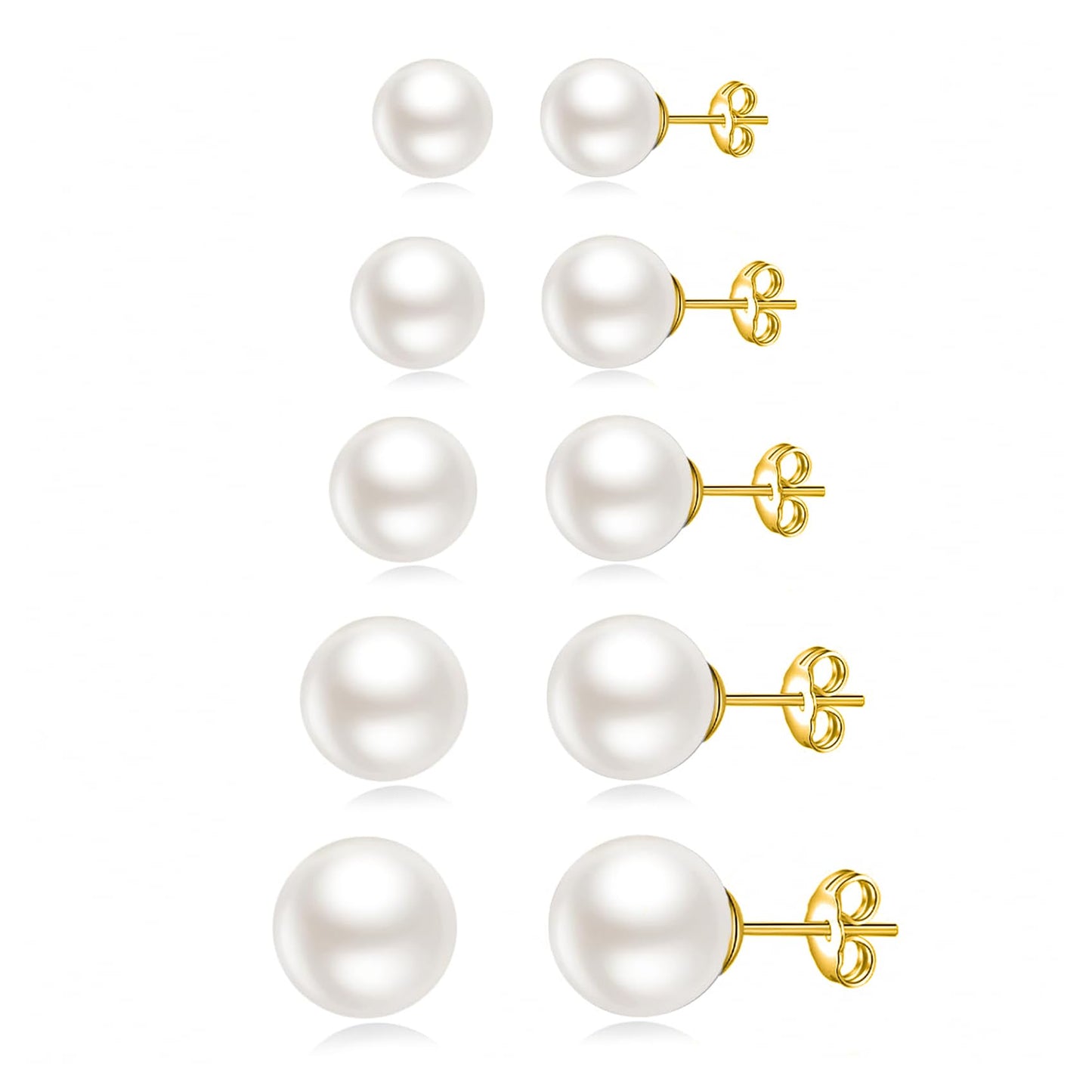 5 Pairs Pearl Earrings