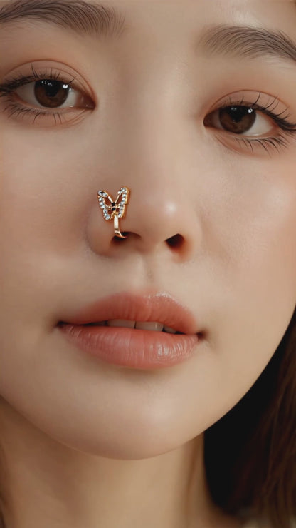 U-Shaped Butterfly Nose Ring